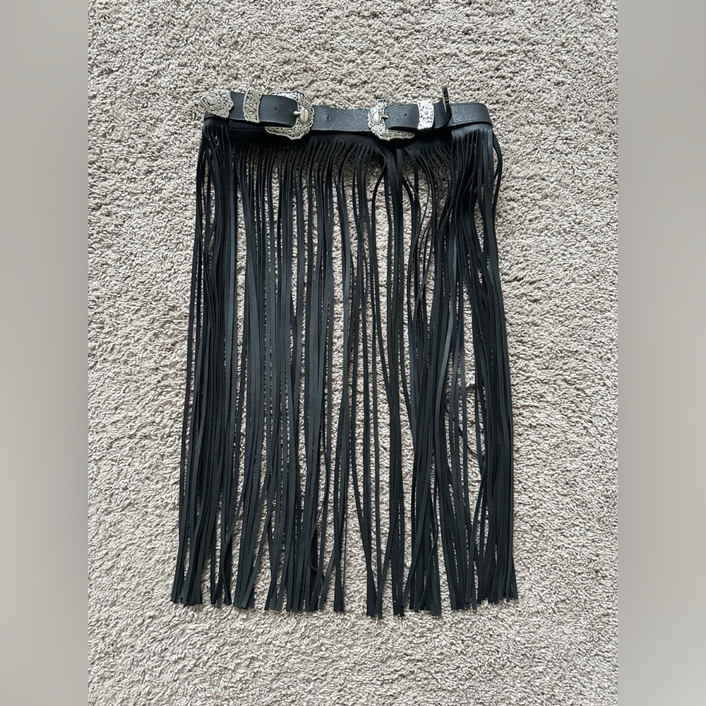 Dollskill Western Fringe Vegan Leather Belt Festival